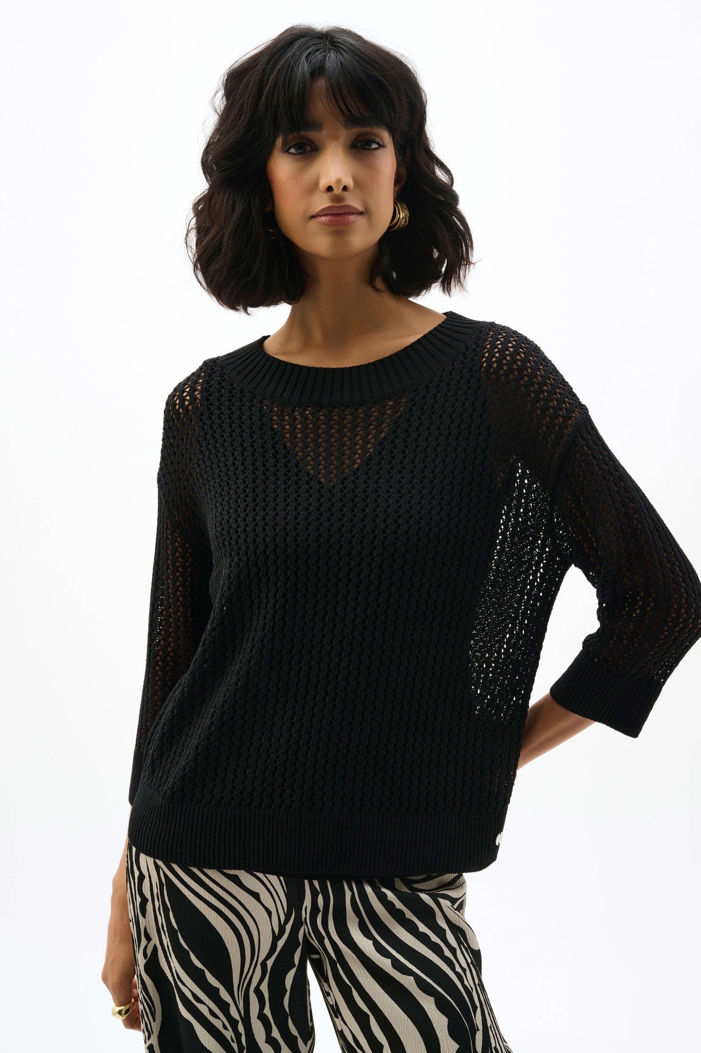 JOSEPH RIBKOFF 262976 Acrylic Blend Open Stitch Sweater