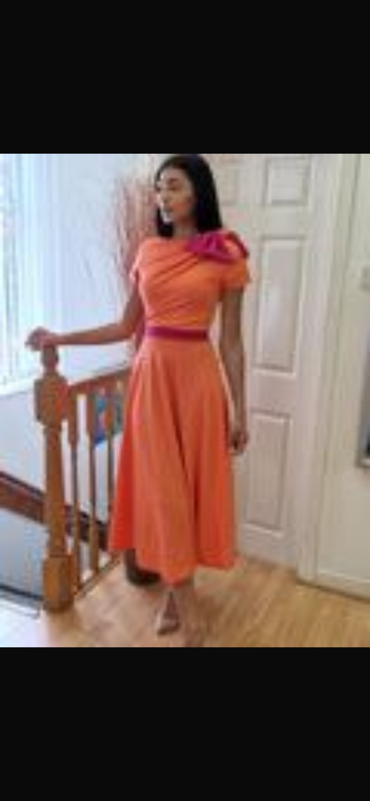 Coral dress with pink bow.. SALE NO EXCHANGE..