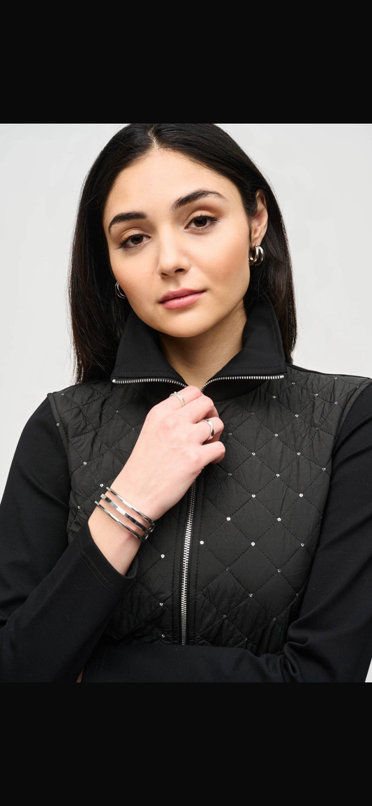 Joseph Ribkoff Black quilted jacket.