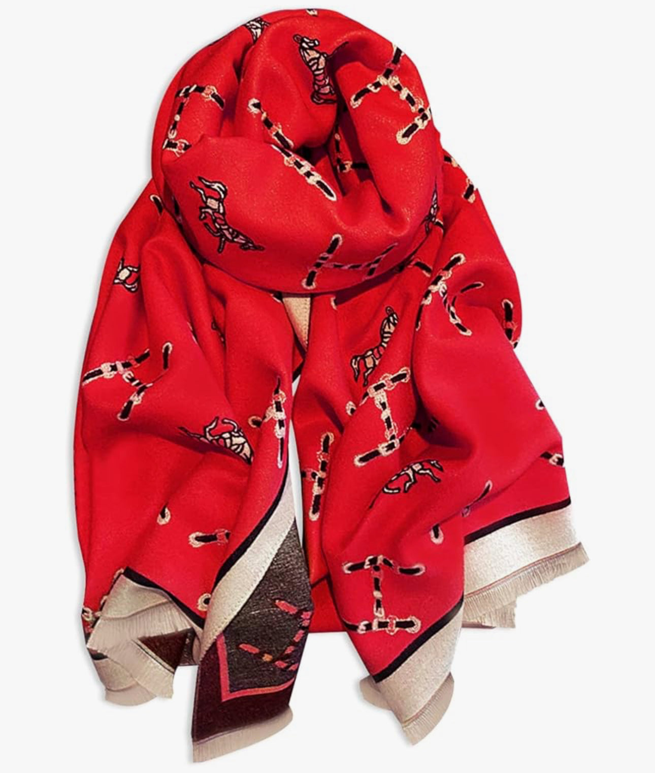 Doctor Bear Luxury cashmere feel scarf in red