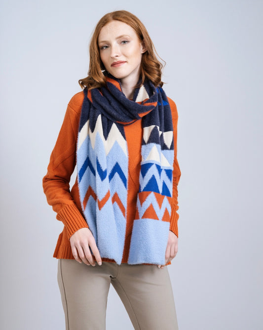 Scorzzo Large Geometric Knit Scarf