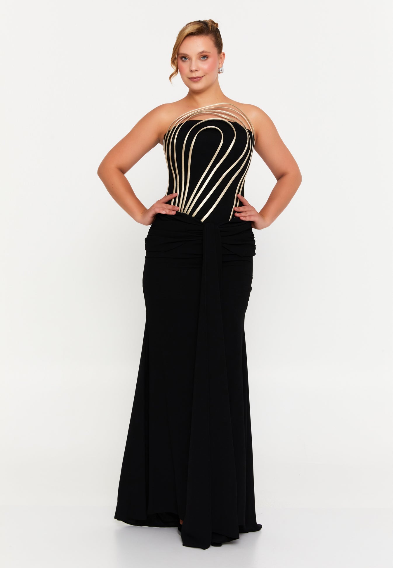 Strapless Maxi Viscose Mermaid Regular Wedding Guest Dress 6362