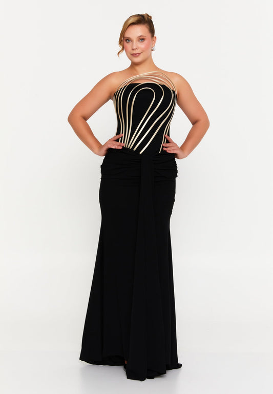 Strapless Maxi Viscose Mermaid Regular Wedding Guest Dress 6362