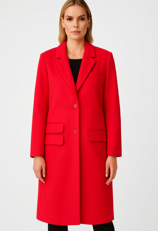ARGGIDO RED TAILORED WOOL-BLEND COAT