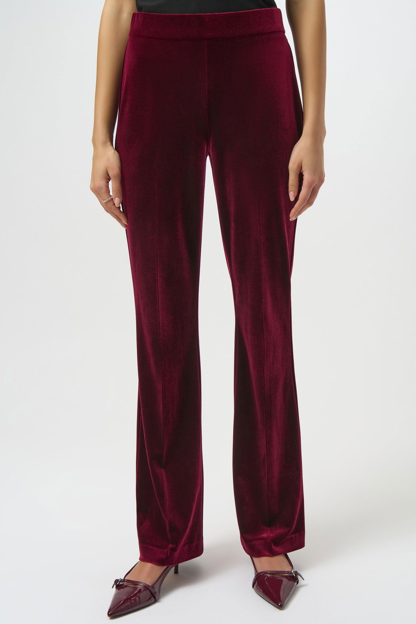 JOSEPH RIBKOFF Velvet Flared Pull-On Pants 254195