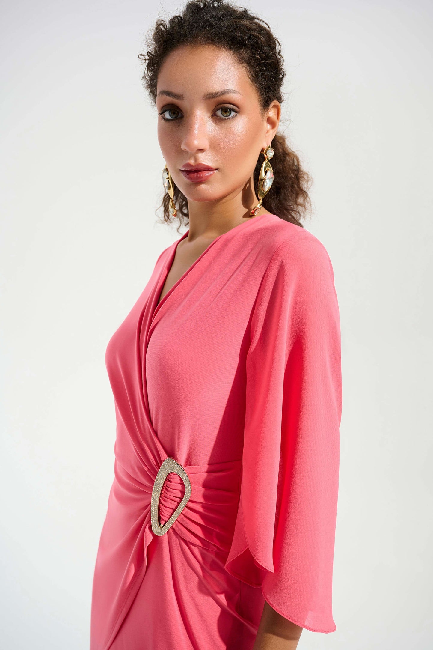 JOSEPH RIBKOFF Signature | Silky Knit Culotte Jumpsuit With Chiffon Sleeves
261783
