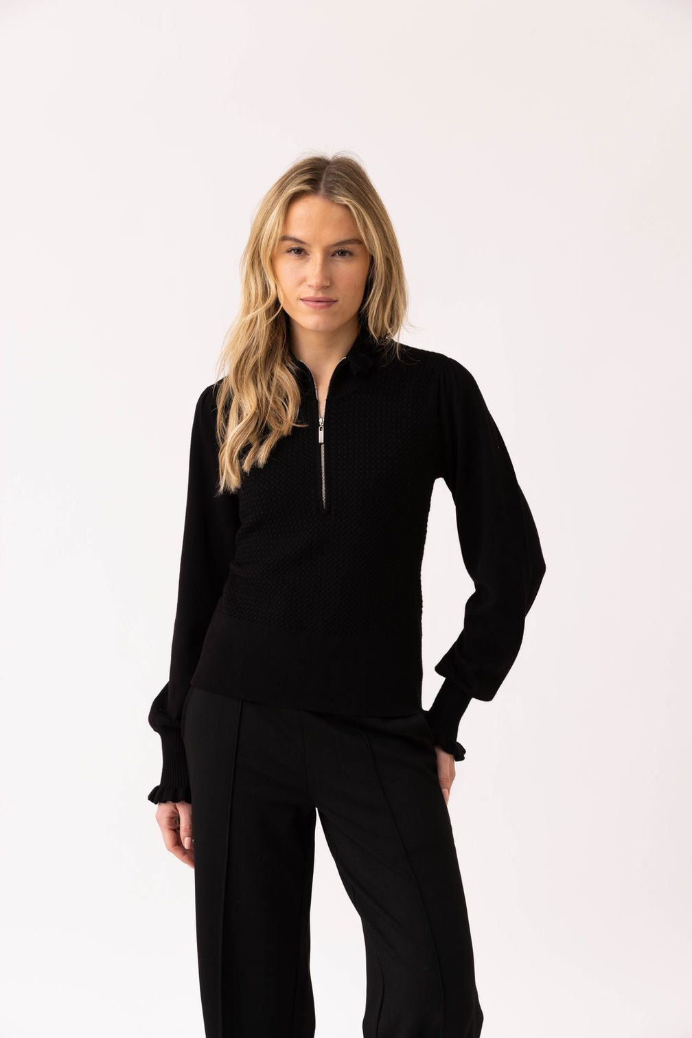 Marble Soft Knit Half Zip Sweater – Style 8015, Colour 101