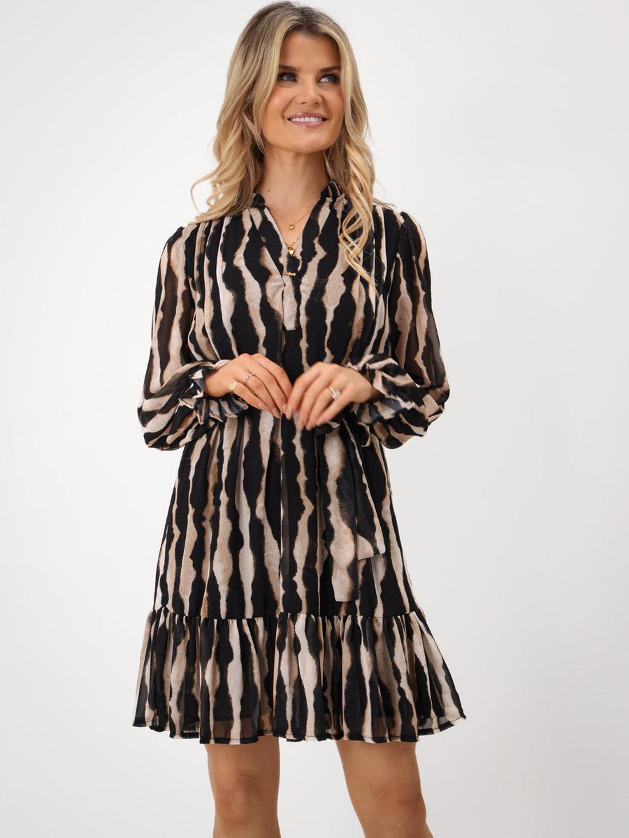 VENUS MINI DRESS IN BEIGE PRINT