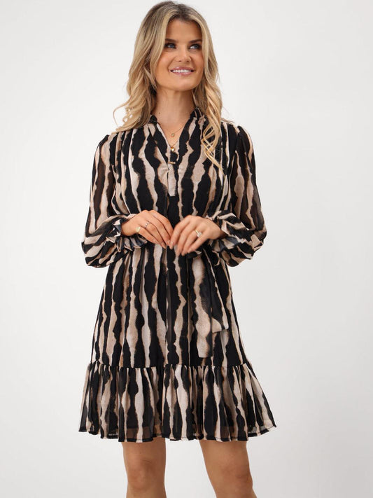 VENUS MINI DRESS IN BEIGE PRINT