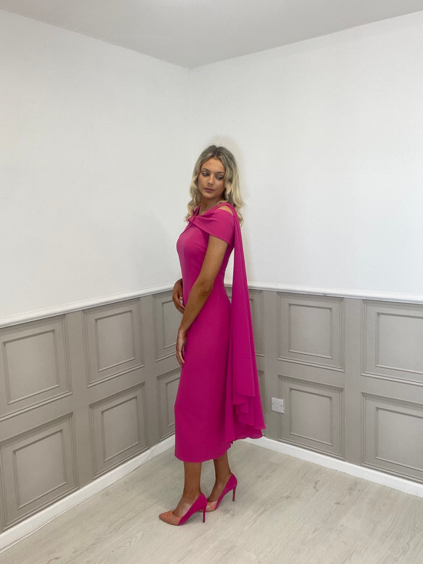 Olimara fuchsia pink dress.