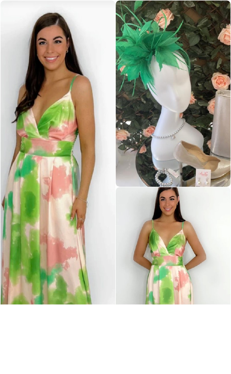 Lola green print maxi