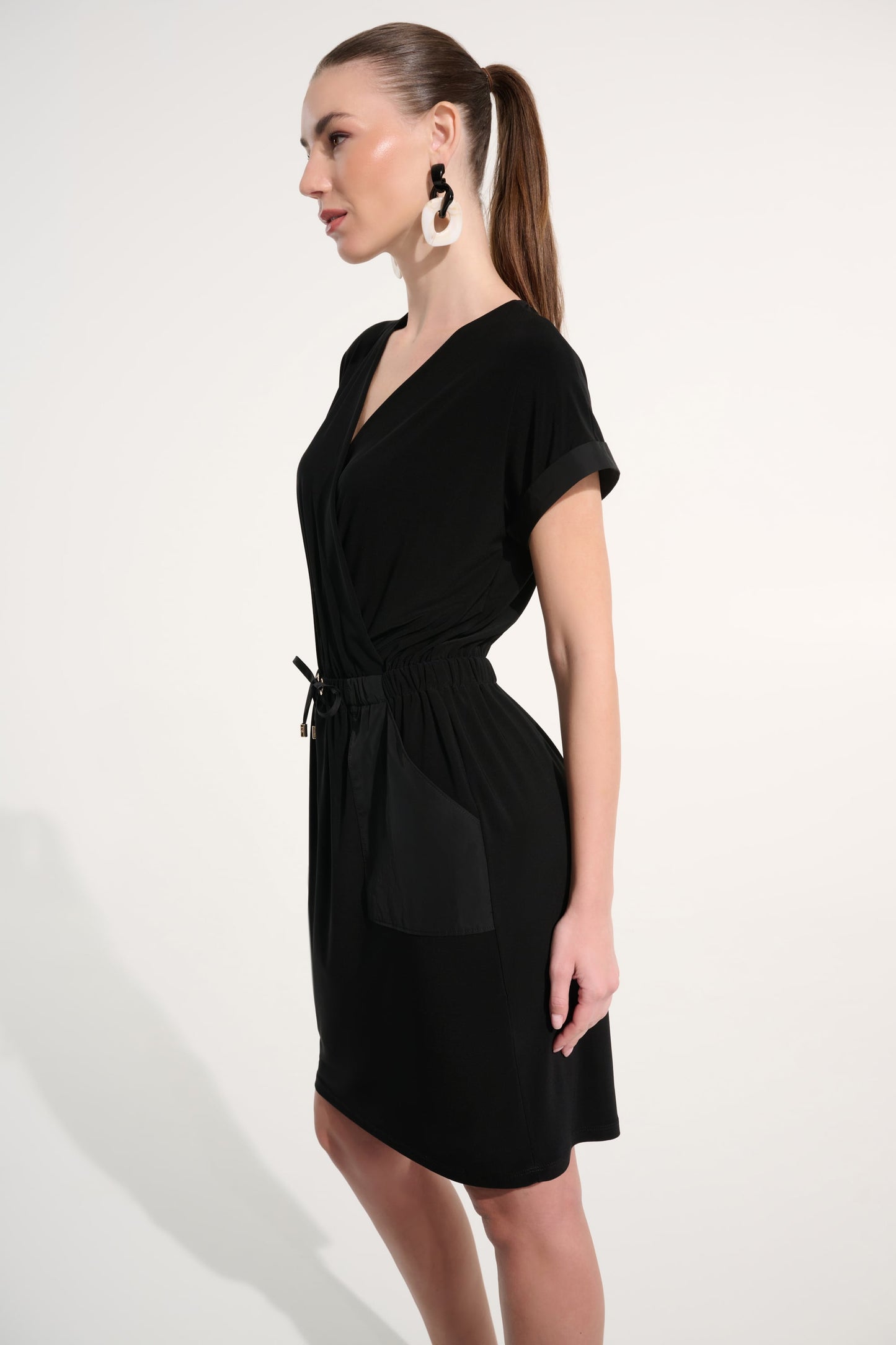 JOSEPH RIBKOFF Silky Knit And Memory Straight Wrap Dress 262630