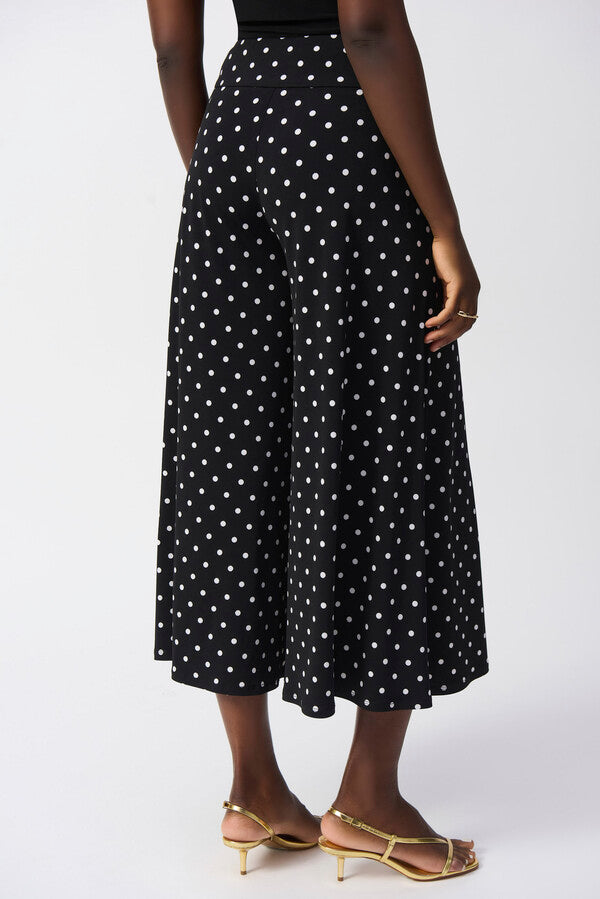 Joseph Ribkoff Black Polka Dot wide leg trousers 251040.