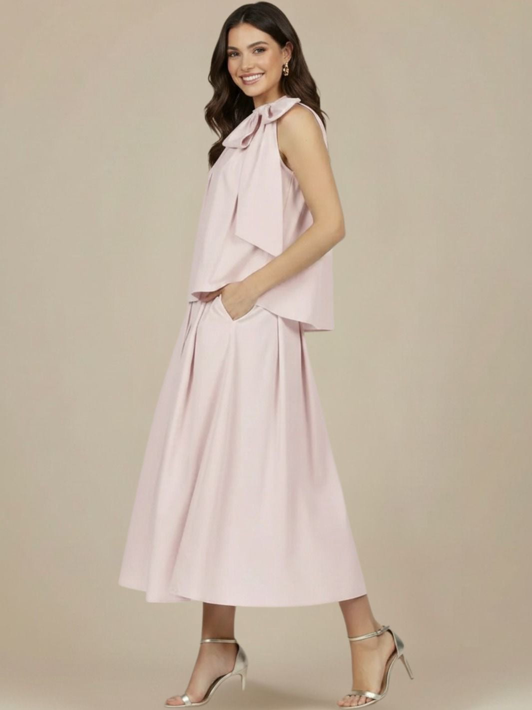 LIL JEN BLAIR COTTON SKIRT & IRIS TOP CO ORD IN PETAL PINK