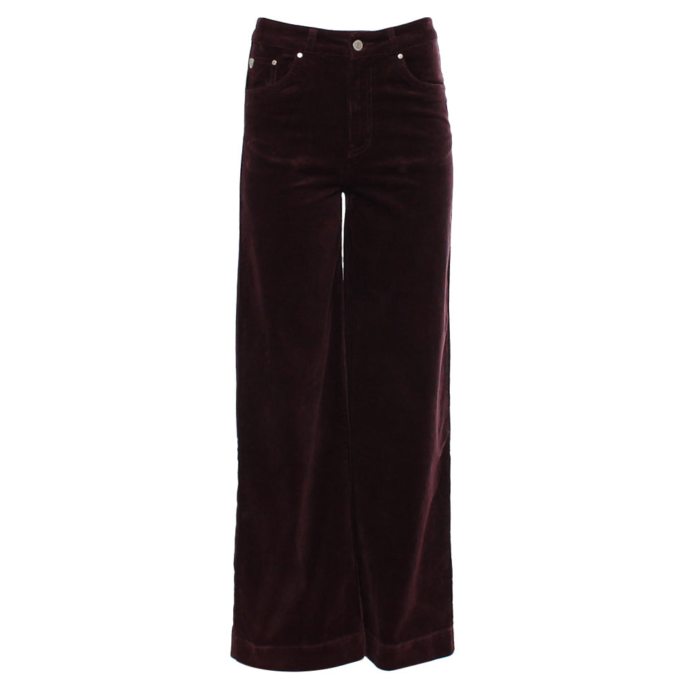 Rant & Rave Jacinda Wide Leg Cord Plum (short)