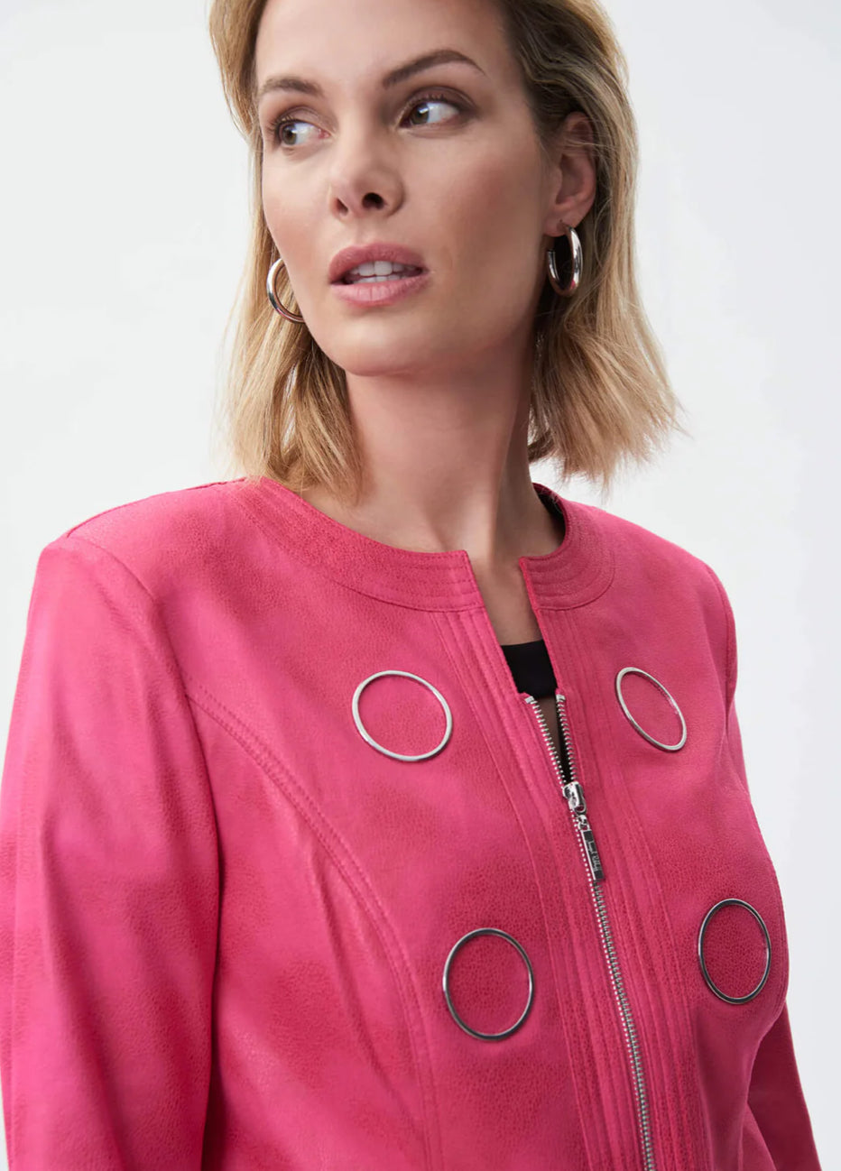 JOSEPH RIBKOFF fuchsia pink cropped jacket