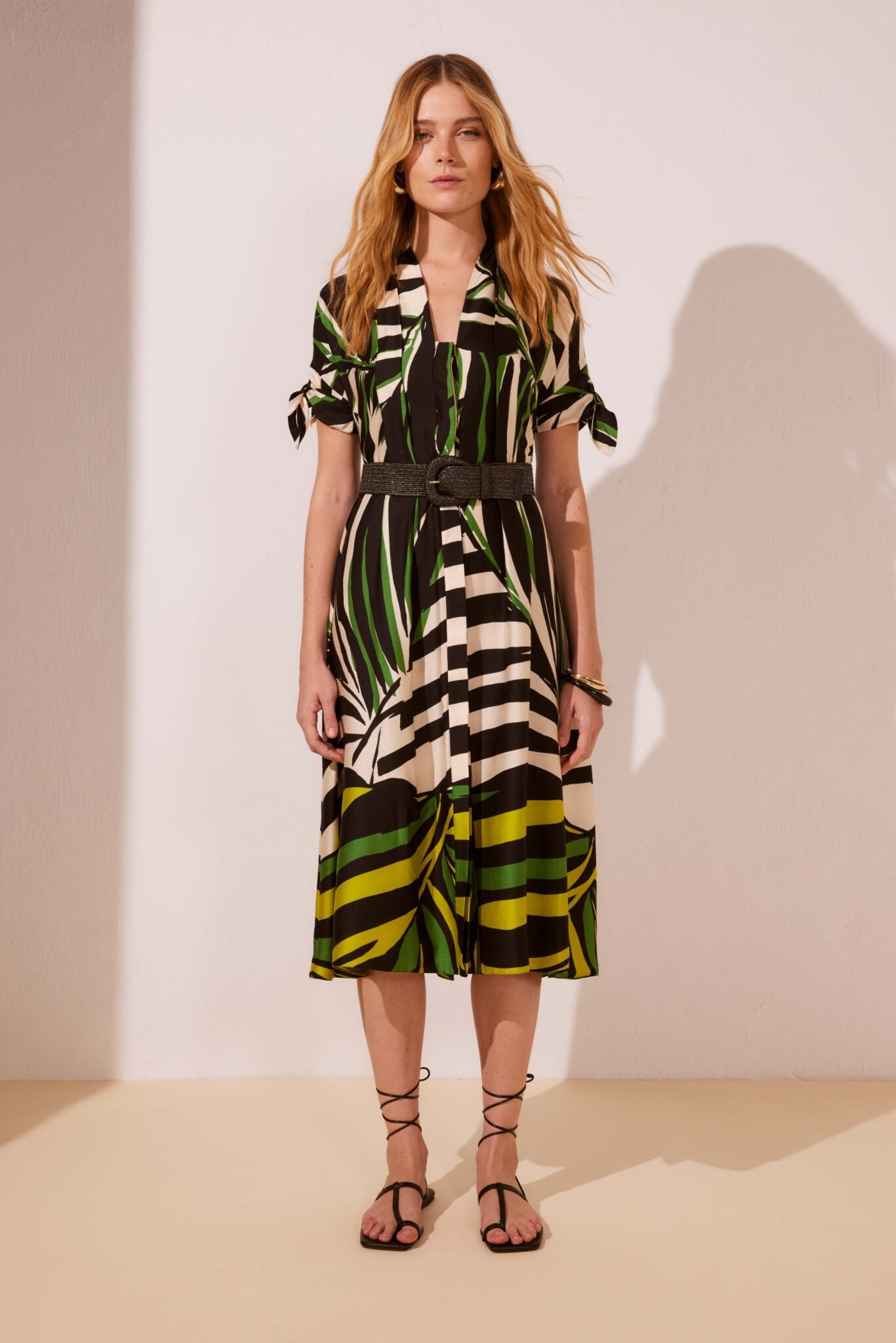 Argiddo green and lime print dress