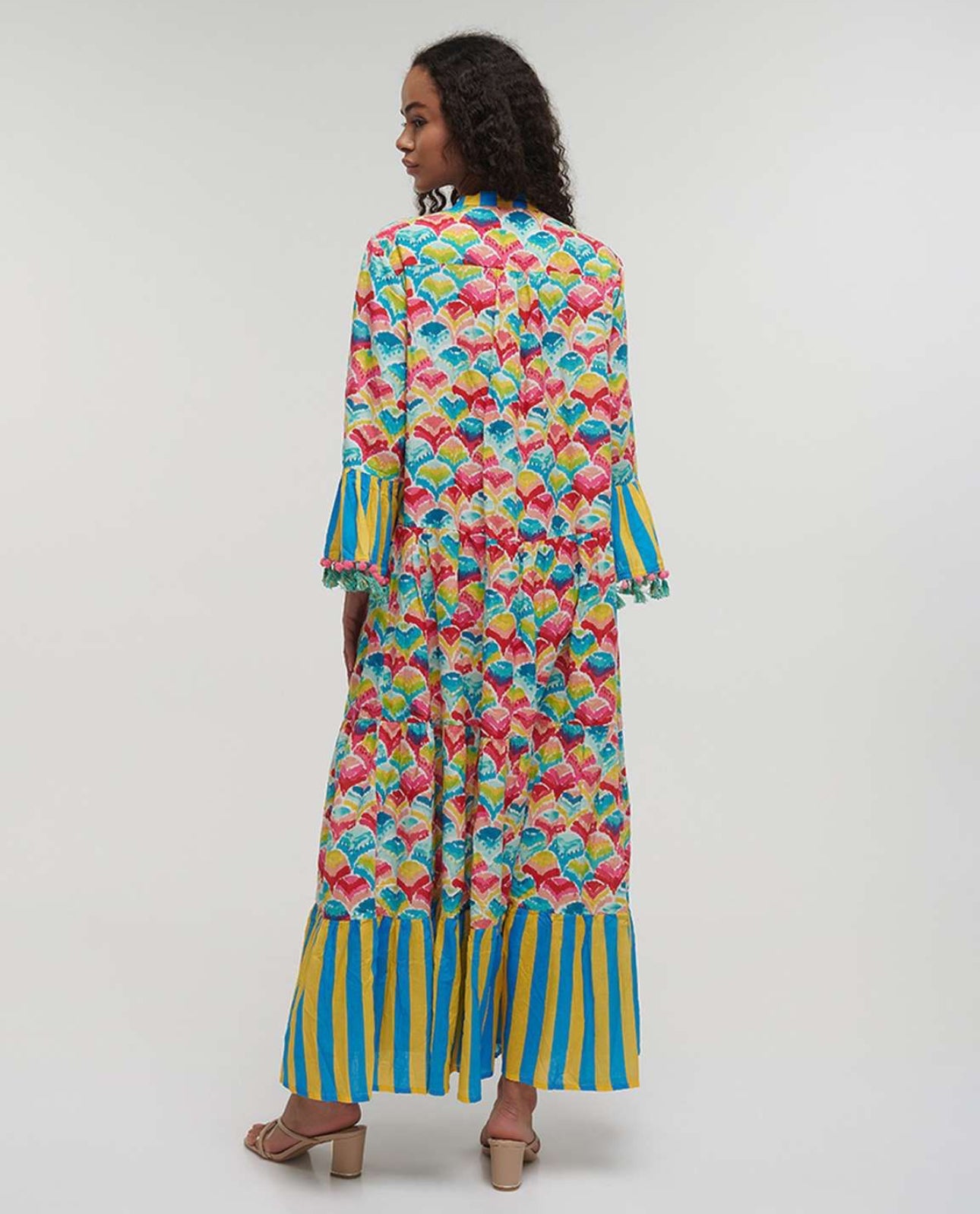 Ble 0044 multi colour holiday maxi dress