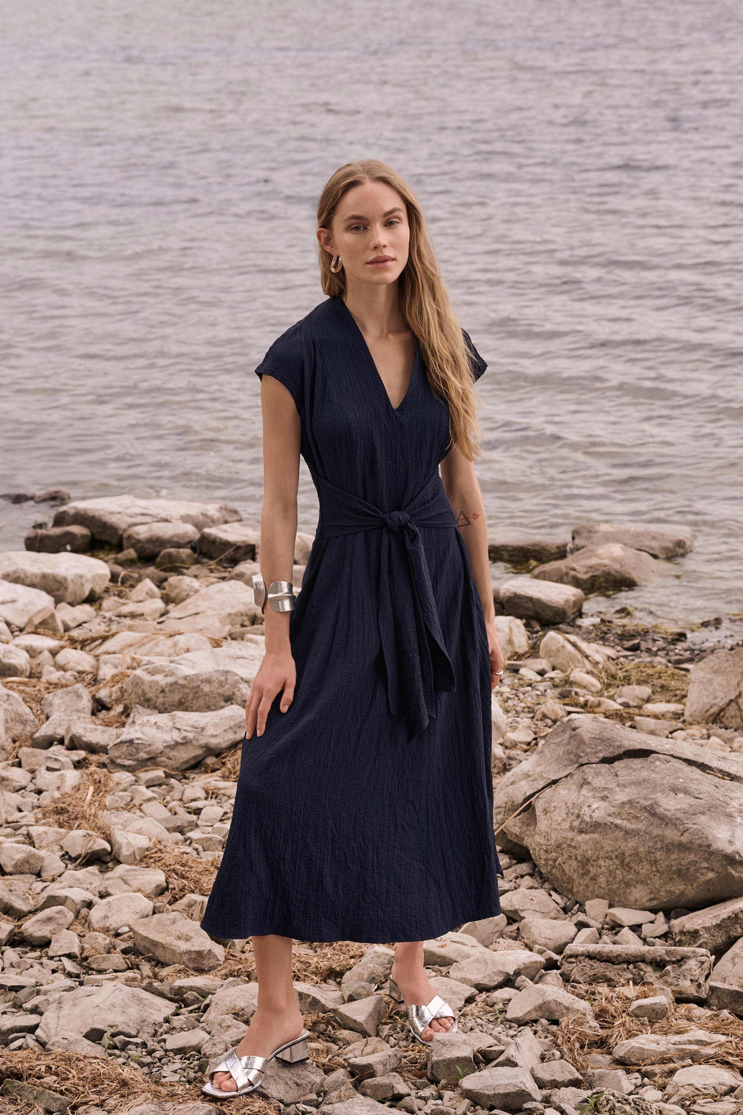 JOSEPH RIBKOFF Woven Seersucker Fit And Flare Dress 262026