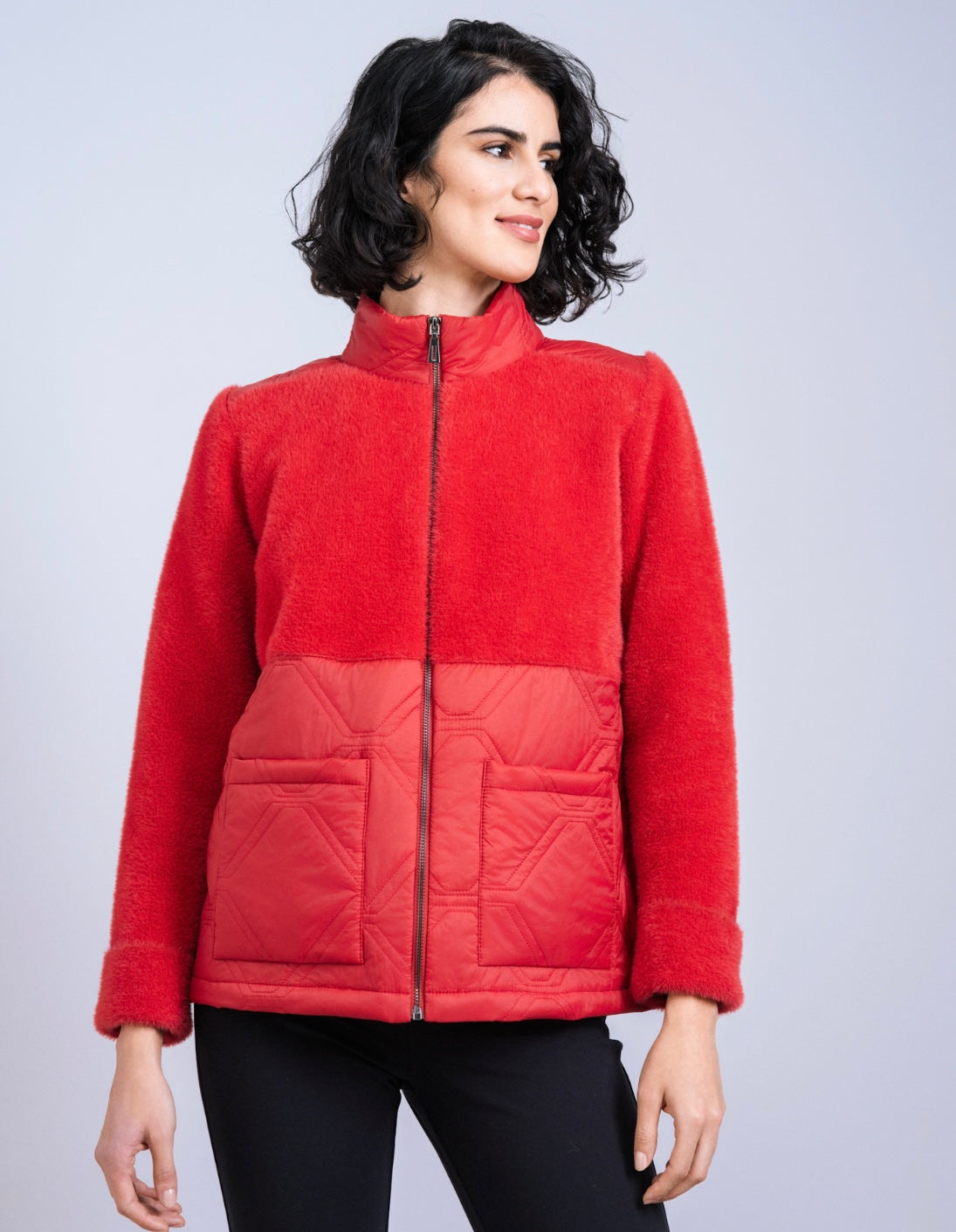 Scorzzo Red Zip-Up Fleece Jacket