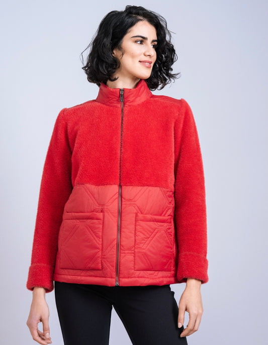 Scorzzo Red Zip-Up Fleece Jacket