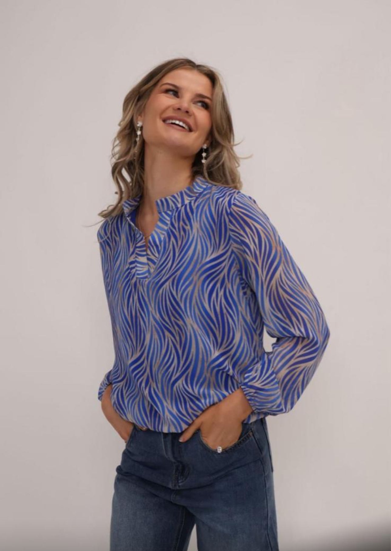 Kate & Pippa Bella band blue blouse
