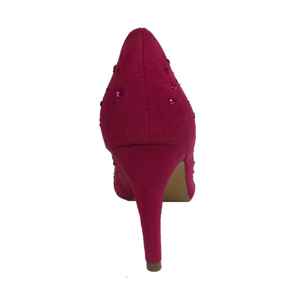 Sorento Sheraton heel in Fuchsia pink gems