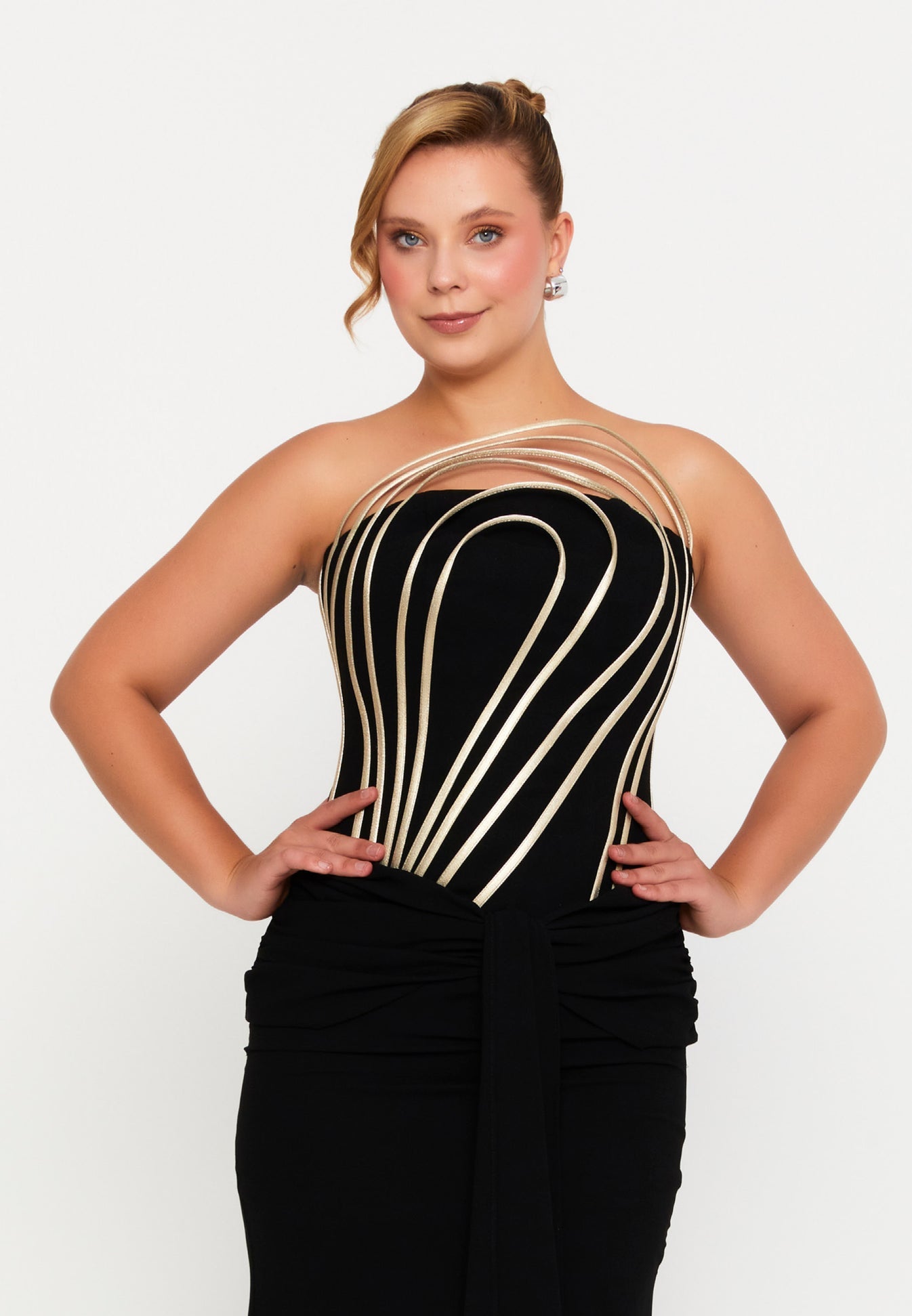 Strapless Maxi Viscose Mermaid Regular Wedding Guest Dress 6362