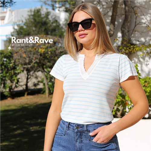 Eden sky blue stripe jumper