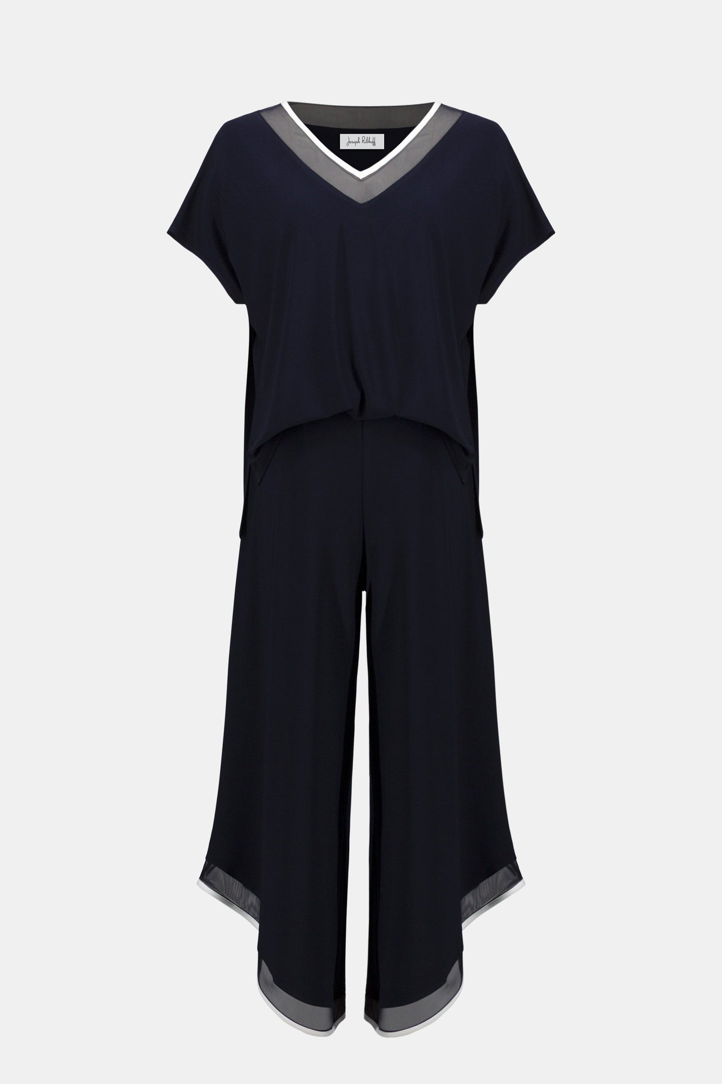 Silky Knit Color Block Wide Leg Culotte Jumpsuit
261012