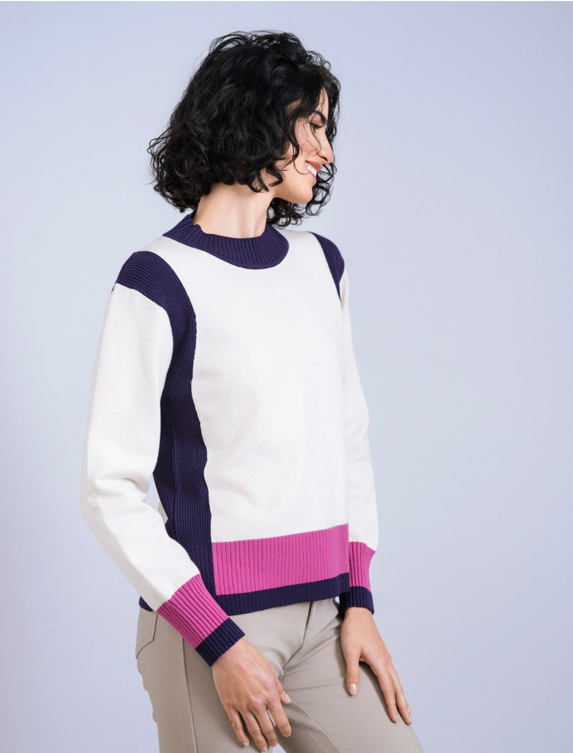 Scorzzo Colour Block Knit Jumper