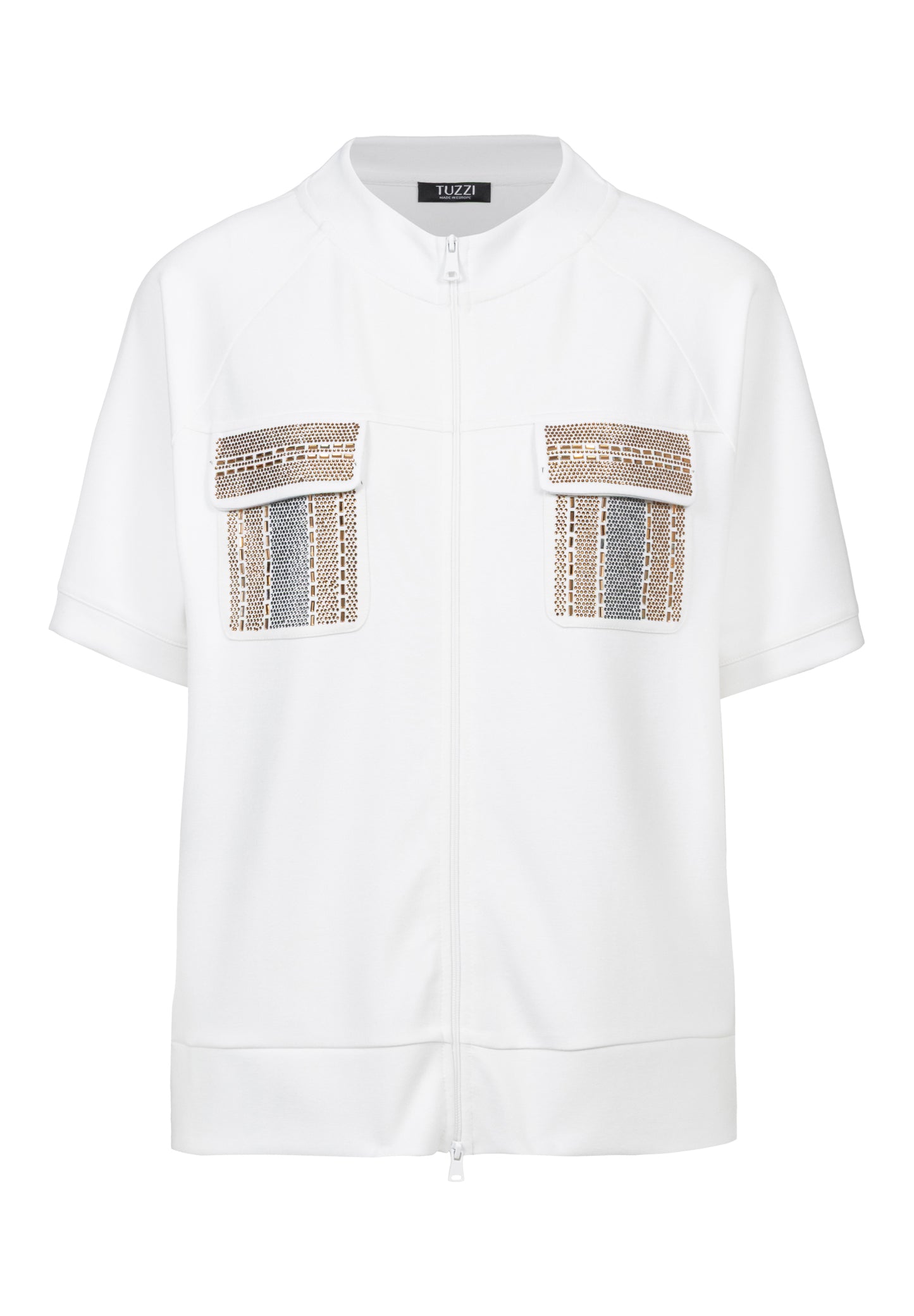 TUZZI Golden Oasis 413.353 pocket zip up tee
