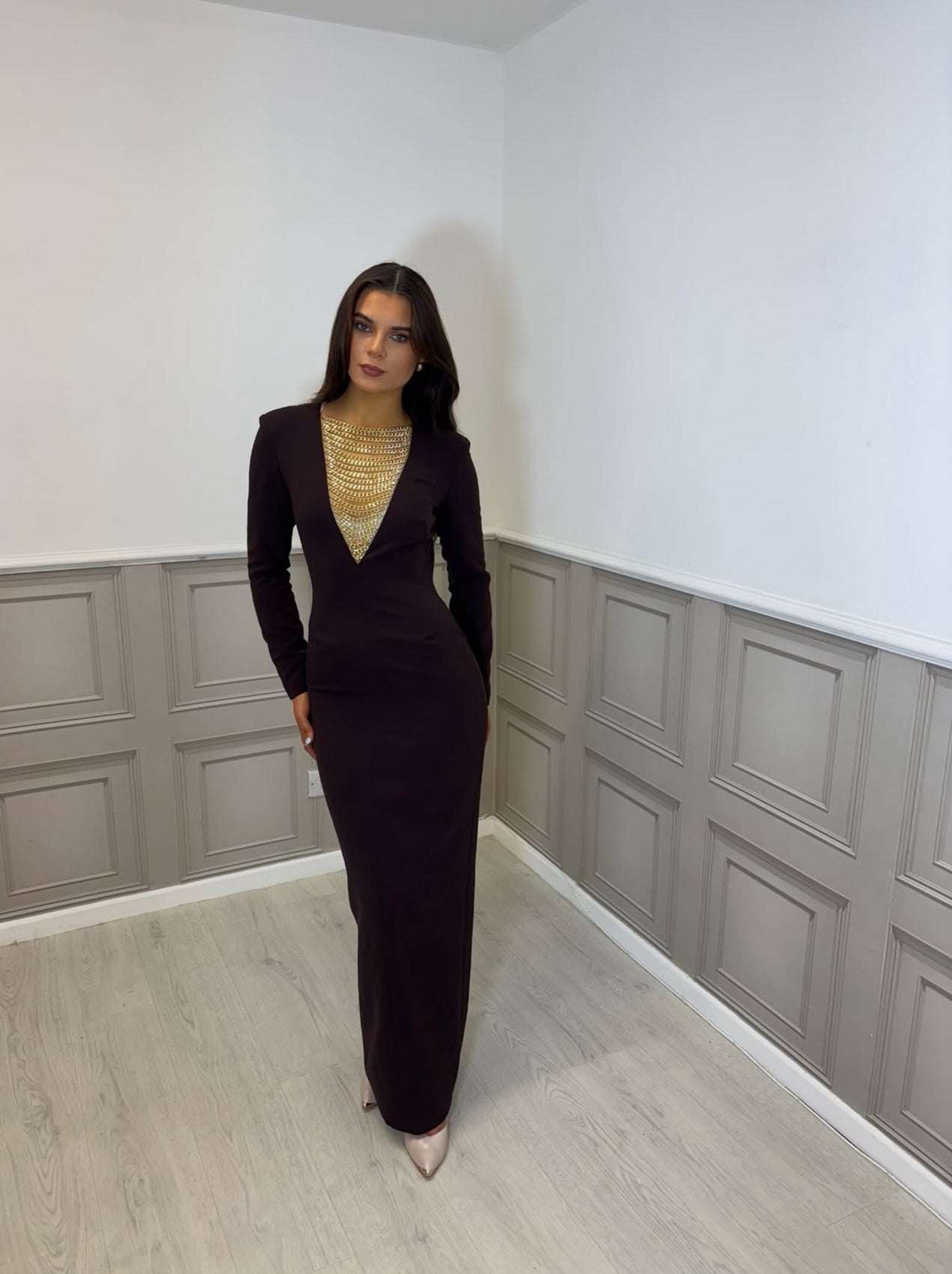 Carla Ruiz jazlyn dress brown dress