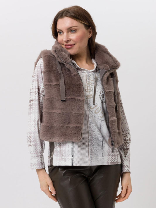 TUZZI fur zip gilet
