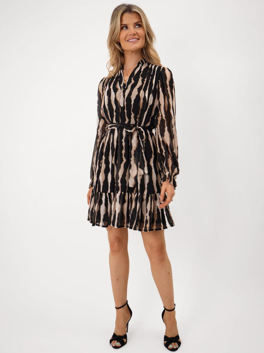 VENUS MINI DRESS IN BEIGE PRINT