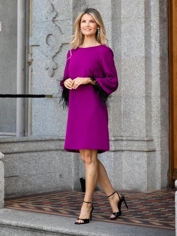 KATE & PIPPA DAKOTA MAGENTA MINI SHIFT DRESS