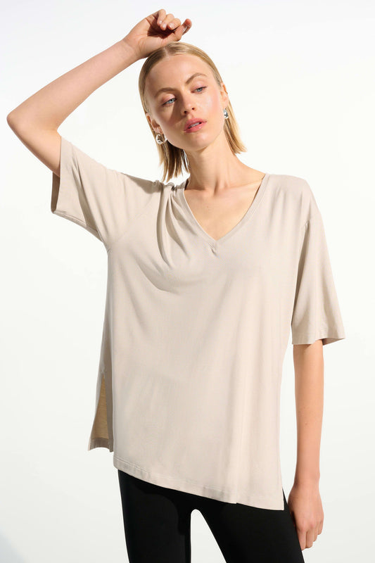 JOSEPH RIBKOFF 261600 Jersey Boxy Tunic With V-neckline in moonstone