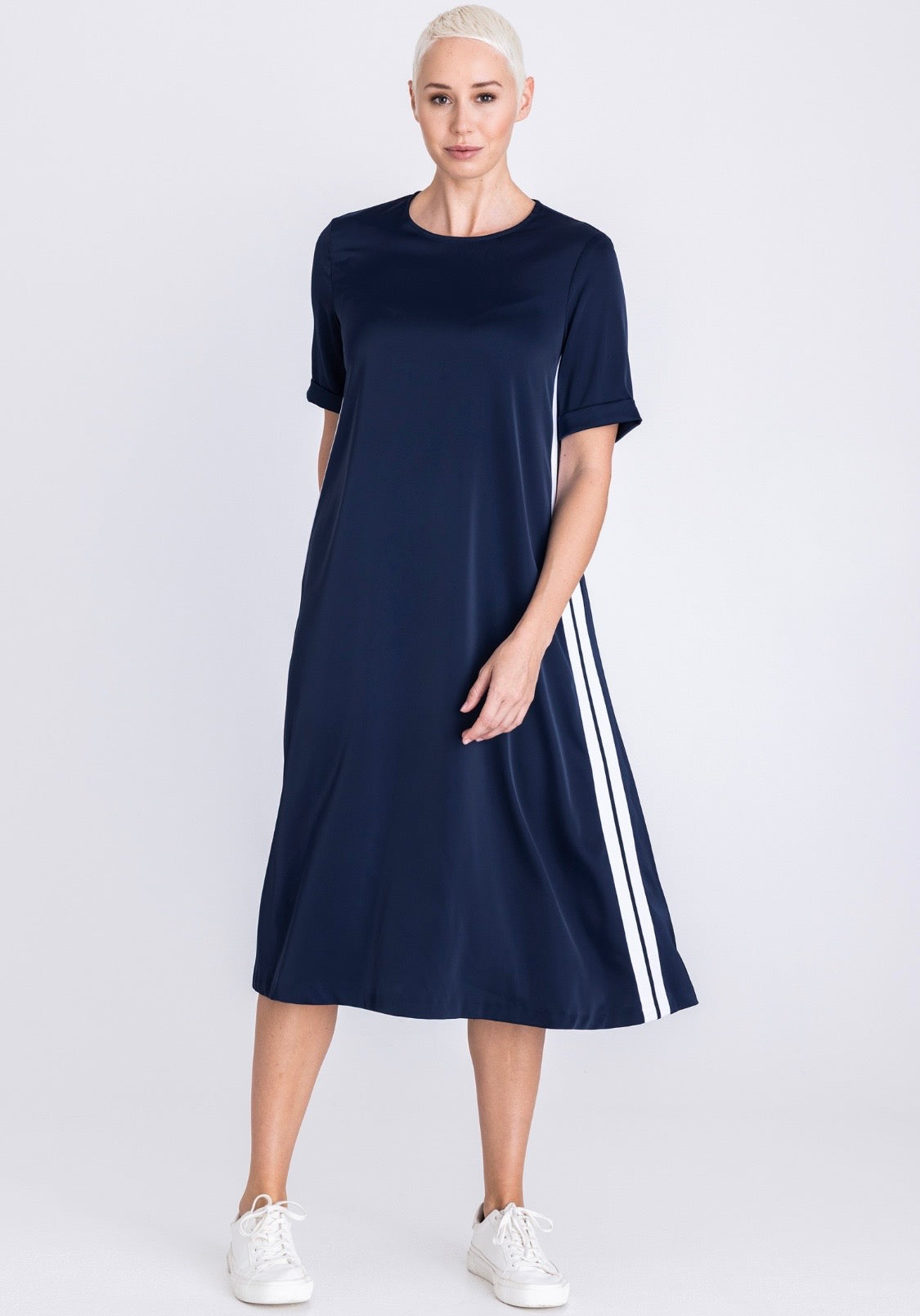 TUZZI 411.565 Diva state of mind- Navy maxi striped dress