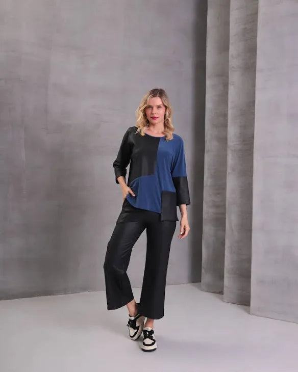Inco Black & petrol blue top.