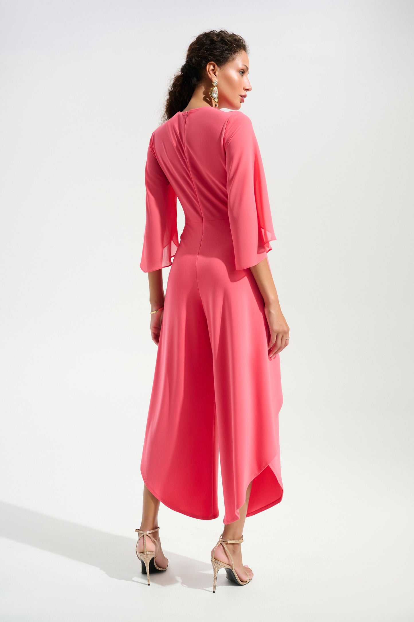 JOSEPH RIBKOFF Signature | Silky Knit Culotte Jumpsuit With Chiffon Sleeves
261783