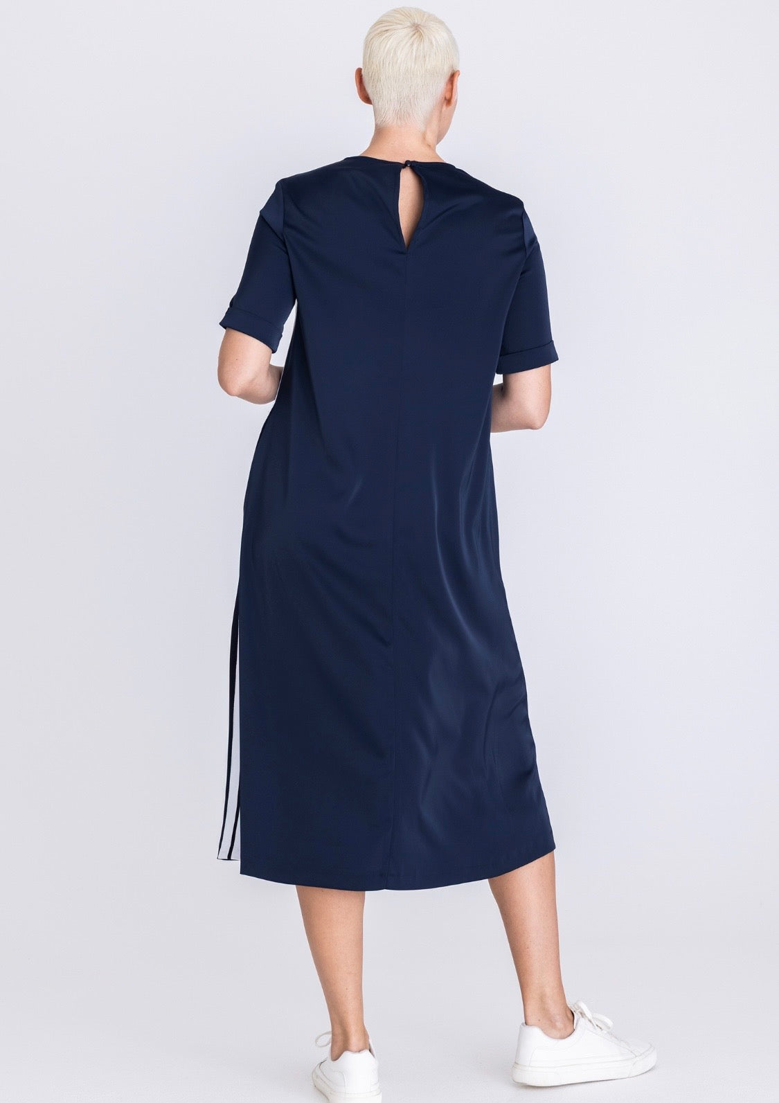 TUZZI 411.565 Diva state of mind- Navy maxi striped dress