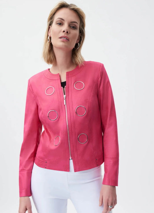 JOSEPH RIBKOFF fuchsia pink cropped jacket