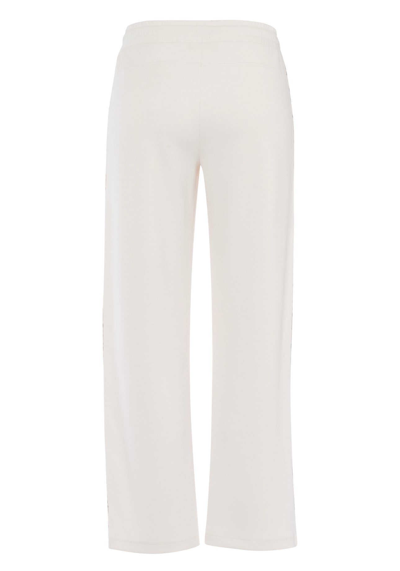 White/ivory Jogger-Style Trousers with Animal Print Trim