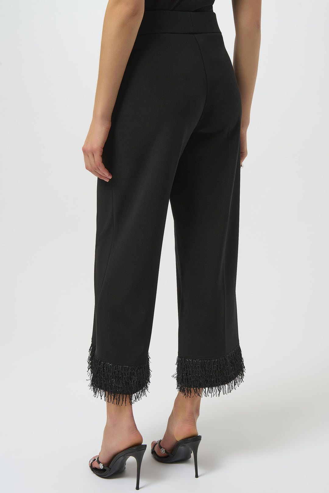 Joseph Ribkoff Culotte Pants with Novelty Fringe Hem Style 254147