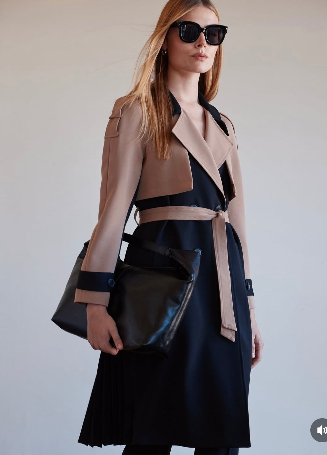 Argiddo Two-Tone Belted Mac