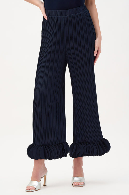Georgette Wide Leg Pleated Pants
253940S26 navy