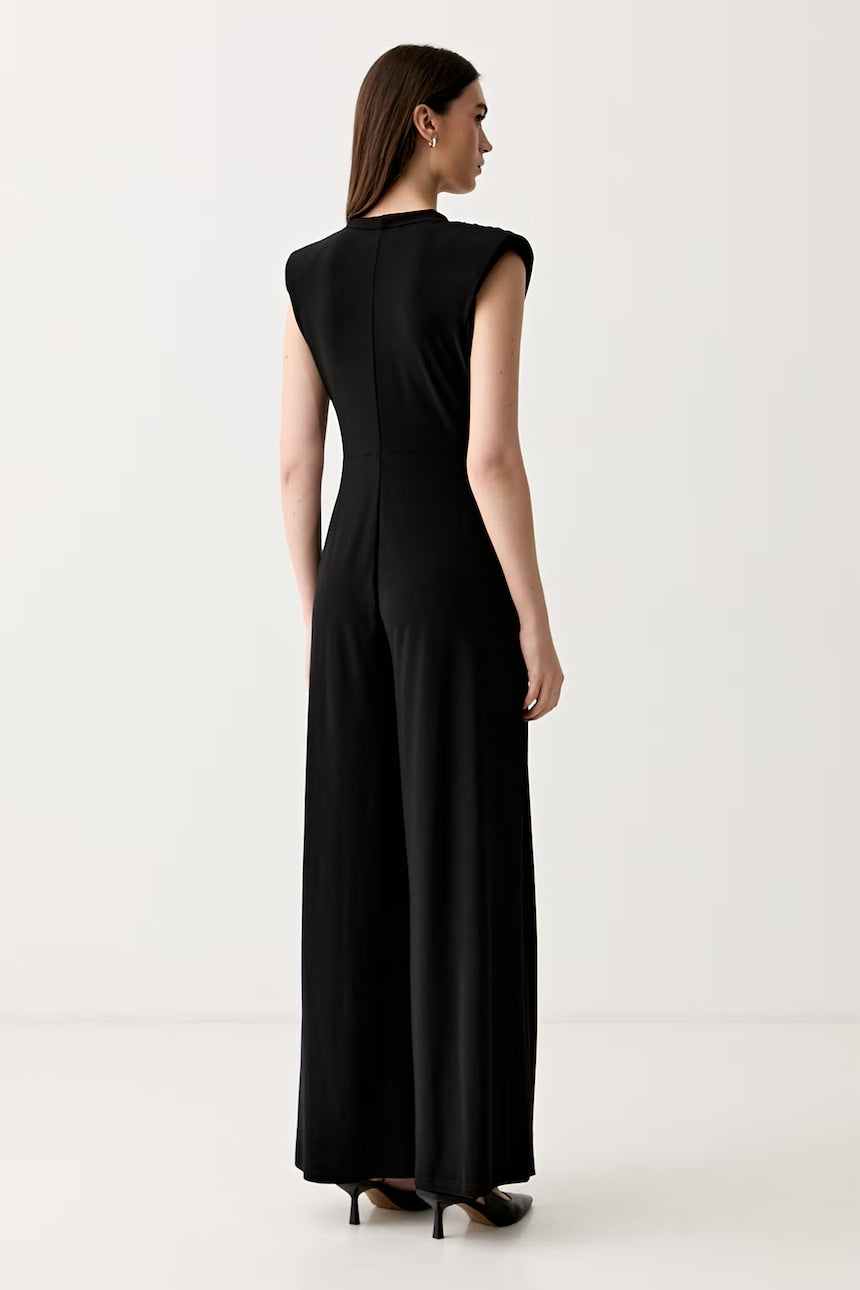 JOSEPH RIBKOFF 262251 Black jumpsuit with shell detail