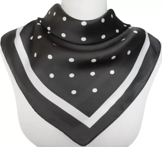 Black polka dot scarf