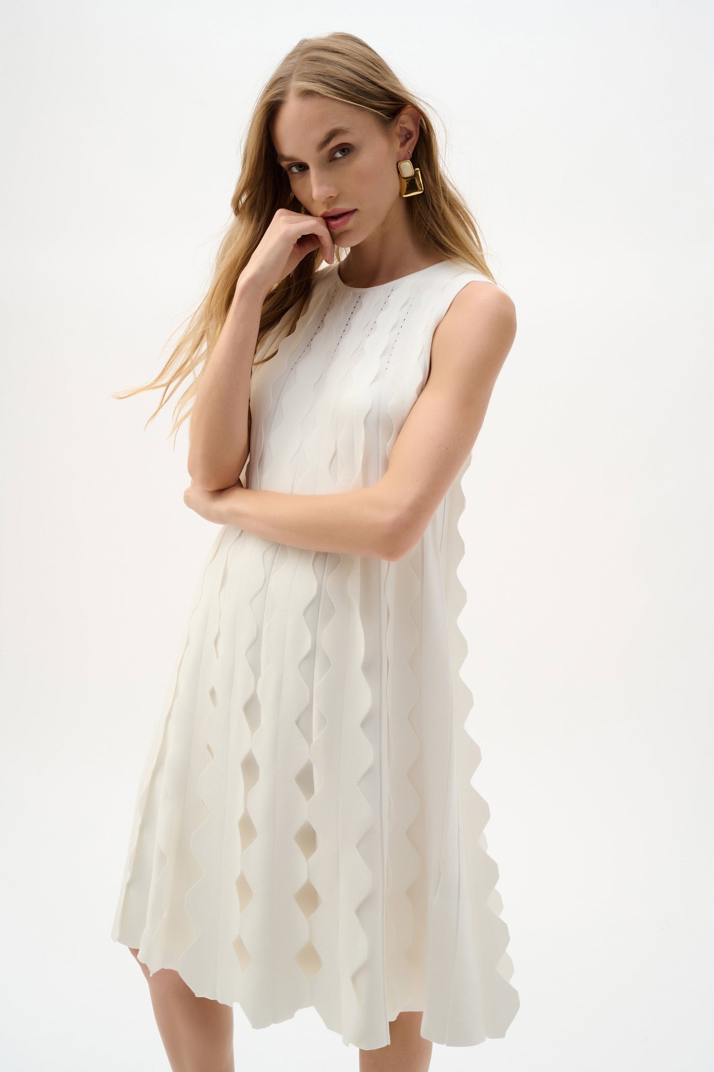 JOSPH RIBKOFF Viscose Sweater Knit Sleeveless A-Line Dress
262961