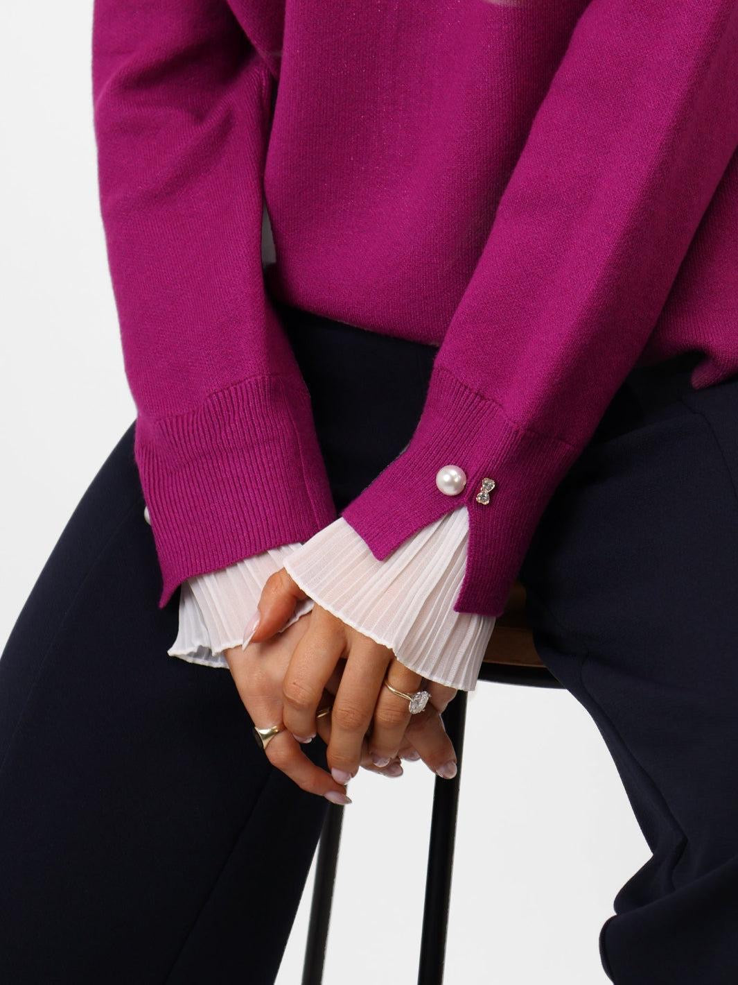 KATE & PIPPA GRACIE KNIT JUMPER IN PLUM